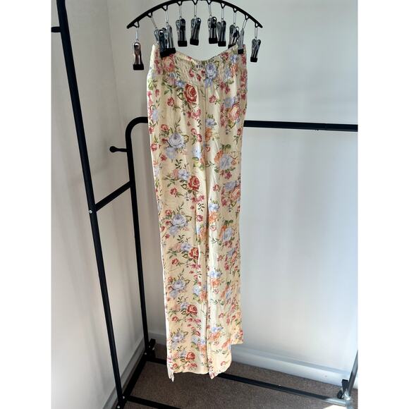 XS WeWoreWhat Floral Vintage Drape Smocked Flair Pants NWT - Picture 5 of 14